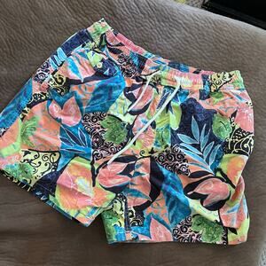 Polo Ralph Lauren Mens L Hawaiian Floral Swim Trunks Shorts Board Beach 5.5’’